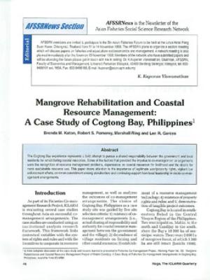Mangrove rehabilitation and coastal resource management: a case study of Cogtong Bay, Philippines