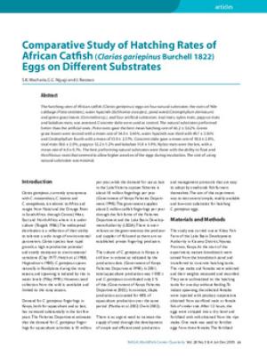 Comparative study of hatching rates of African catfish (Clarias gariepinus Burchell 1822) eggs on different substrates