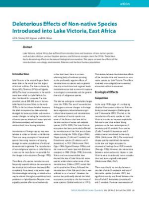 Deleterious effects of non-native species introduced into Lake Victoria, East  Africa