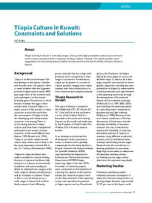 Tilapia culture in Kuwait: constraints and solutions
