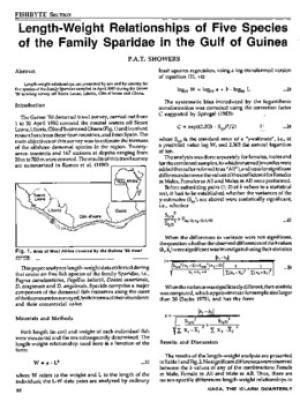 Length-weight relationships of five species of the family Sparidae in the Gulf of Guinea