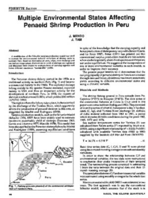 Multiple environmental states affecting penaeid shrimp production in Peru