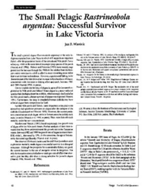 The small pelagic Rastrineobola argentea: successful survivor in Lake Victoria