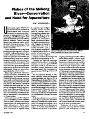 Fishes of the Mekong River-conservation and need for aquaculture