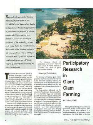 Participatory research in giant clam farming
