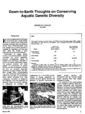 Down to earth thoughts on conserving aquatic genetic diversity