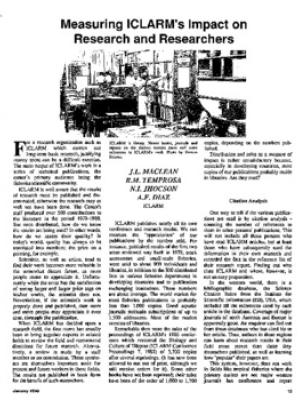 Measuring ICLARM's impact on research and researchers