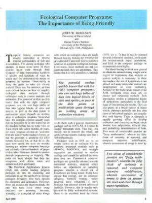 Ecological computer programs: the importance of being friendly