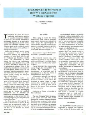 The ECOPATH II software or how we can gain from working together
