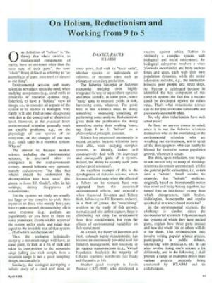 On holism, reductionism and working from 9 to 5