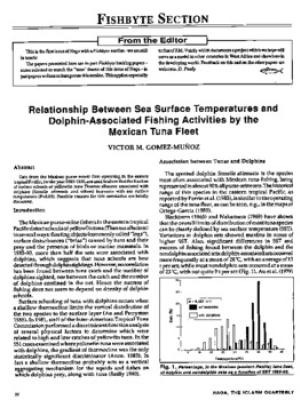 Relationship between sea surface temperatures and dolphin-associated fishing activities by the Mexican tuna fleet