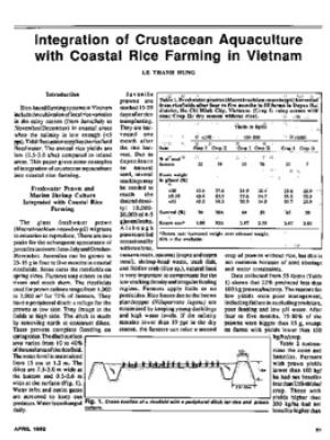 Integration of crustacean aquaculture with coastal rice farming in Vietnam