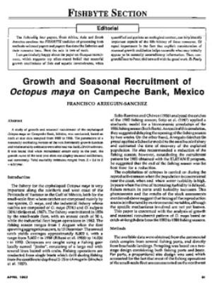 Growth and seasonal recruitment of Octopus maya on Campeche Bank, Mexico