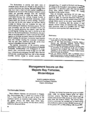 Management issues on the Maputo Bay fisheries, Mozambique