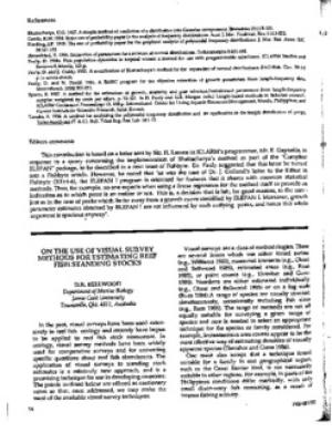 On the use of visual survey methods for estimating reef fish standing stocks