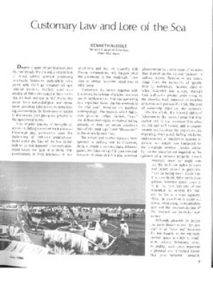 Customary law and lore of the sea