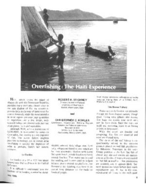 Overfishing: the Haiti experience