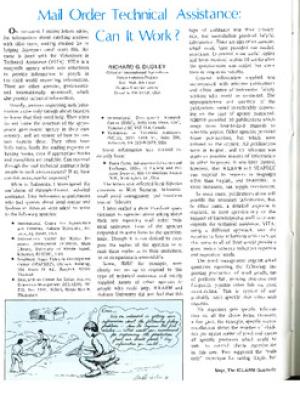 Mail order technical assistance: can it work?
