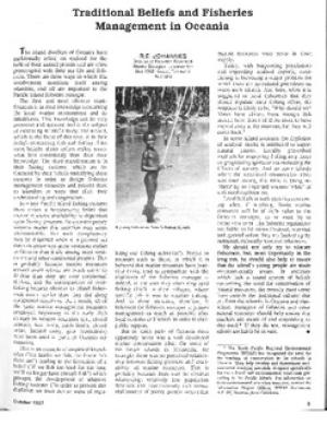 Traditional beliefs and fisheries management in Oceania