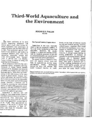 Third world aquaculture and the environment