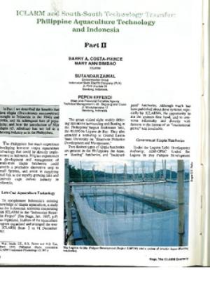 ICLARM and South-South technology transfer: Philippine aquaculture technology and Indonesia. Part II