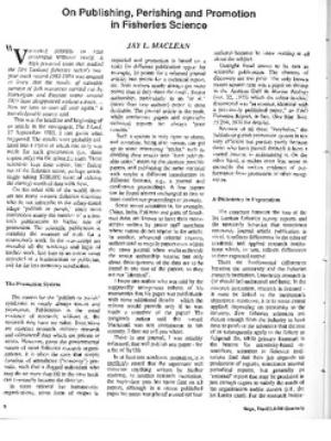 On publishing, perishing and promotion in fisheries science