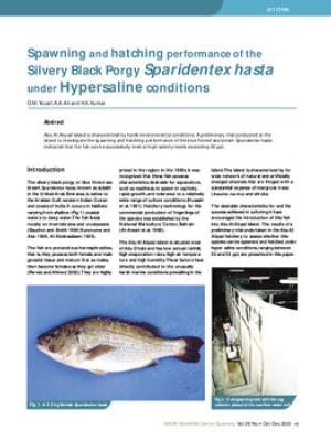 Spawning and hatching performance of the silvery black porgy Sparidentex hasta under hypersaline conditions