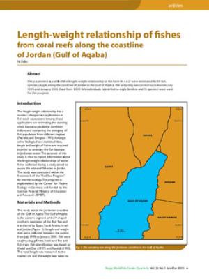 Length-weight relationship of fishes from coral reefs along the coastline of Jordan (Gulf of Aqaba)