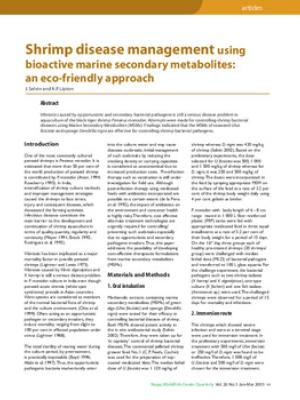 Shrimp disease management using bioactive marine secondary metabolites: an eco-friendly approach