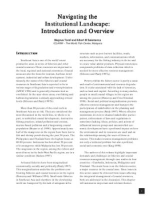Navigating the institutional landscape: introduction and overview