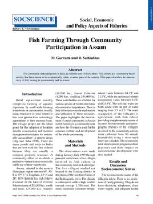 Fish farming through community partiicipation in Assam