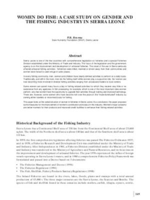 Women do fish: a case study on gender and the fishing industry in Sierra Leone