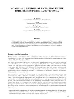Women and gender participation in the fisheries sector in Lake Victoria