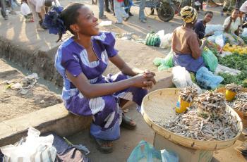 Fish trader in Lusaka, Zambia. Photo by Stevie Mann.