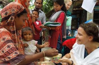 Jessica Bogard, PhD, works with rural communities in Bangladesh to test fish-based food products. 