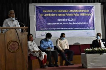 Deputy Director Md. Toafazuddin Ahamed represented Rajshahi’s Department of Fisheries at the workshop. Photo by Harun Or Rashid/WorldFish 