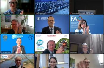 The Shanghai Declaration is adopted by acclamation. Photo is screenshot of virtual Zoom proceedings