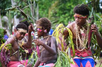 Traditional dance, Solomon Islands. Photo by Jan van der Ploeg.