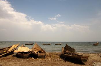 Fishing boats in Uganda. Photo by Beth Timmers.