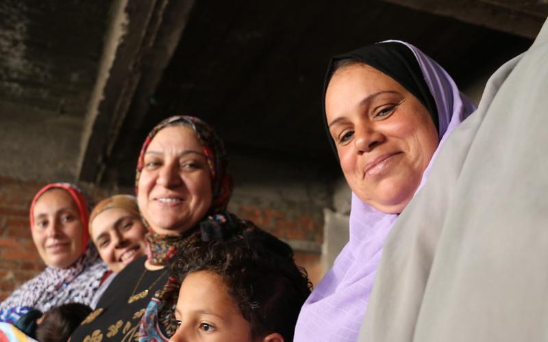 Members of the Riyadh women fish retailers' committee in Kafr El Sheik, Egypt. Photo by Kate Bevitt.