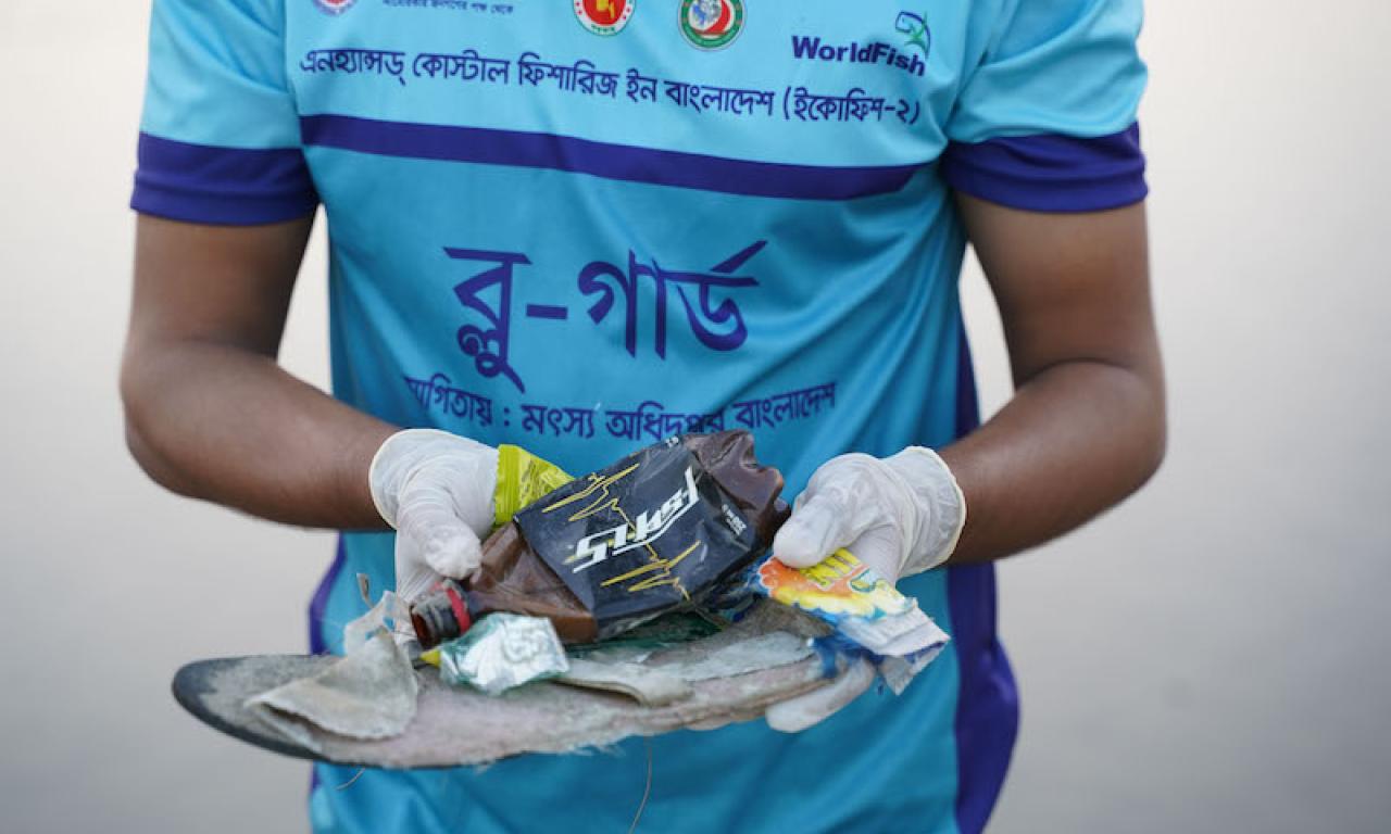 Plastic pollutants collected by Blue Guards. Photo by Md. Asaduzzaman. 