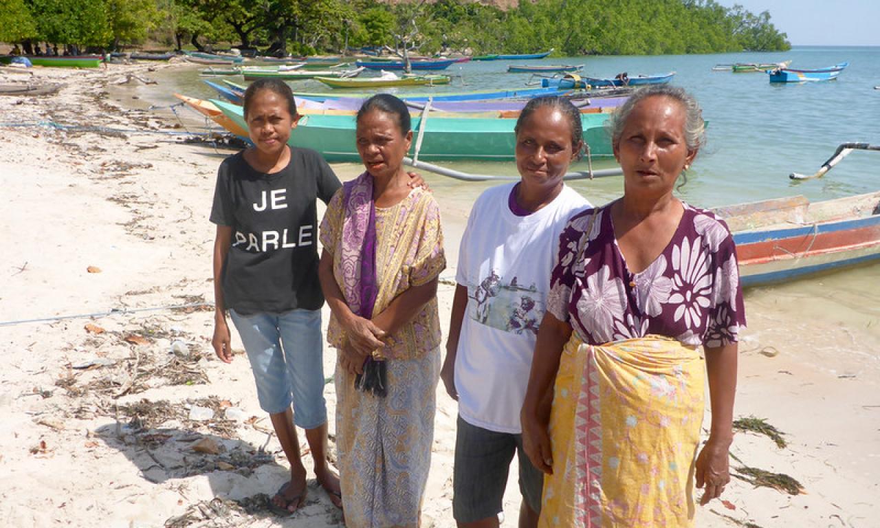 Women play a critical role in aquatic food supply chains, though they typically perform informal postharvest activities like fish processing and trade, so their contributions are persistently undervalued. Photo by Kate Bevitt.