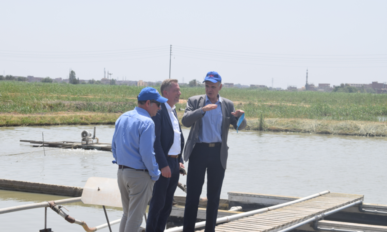 WorldFish Country Director for Egypt, Ahmed Nasr-Allah leading the USDA FAS delegation. Photo by Ahmed Ashraf