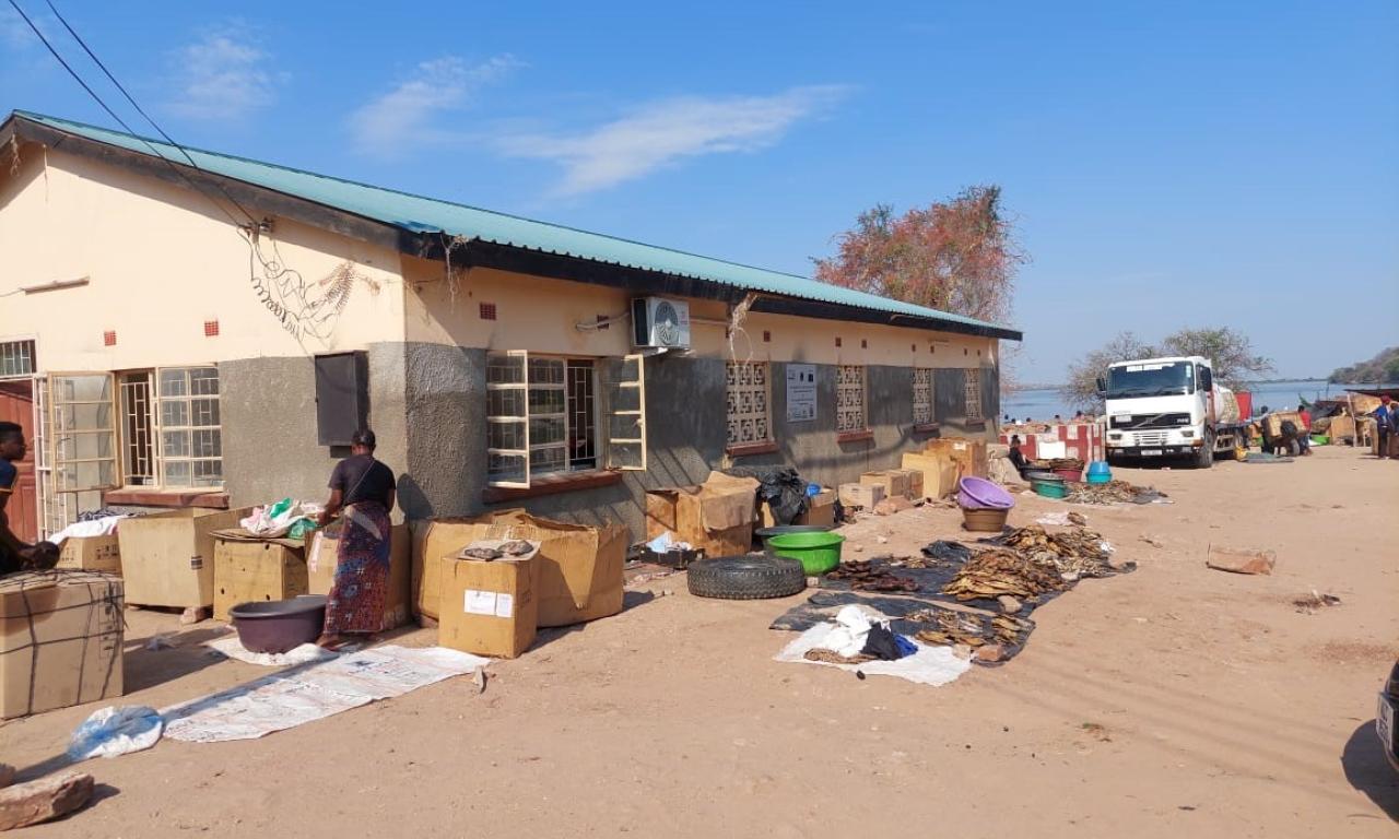 The fish storage house constructed by WorldFish. Photo by Keagan Kakwasha