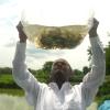 Ambarish Patel proudly holds a bag of fingerlings, symbolizing Nepal’s growing aquaculture potential. Photo: Sagar Saru, Tribhuvan University.